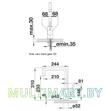 Смеситель Blanco Mili 525130 (серый беж) картинка 2